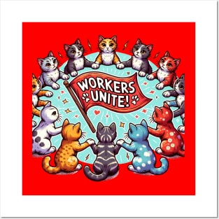 Workers Unite! - Circle of Cats design Posters and Art